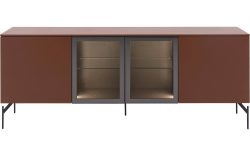 Goossens Excellent Dressoir Fame, 4 deuren staand (2 dichte deuren, 2 midden glasdeuren)