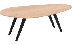 Goossens Salontafel Ferry organisch, hout eiken blank, elegant chic, 110 x 36 x 60 cm