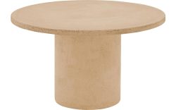 Goossens Salontafel Stone rond, beton beige, urban industrieel, 70 x 40 x 70 cm
