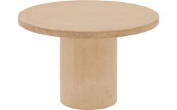 Goossens Salontafel Stone rond, beton beige, urban industrieel, 50 x 31 x 50 cm