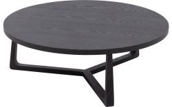 Goossens Salontafel Luciano rond, essenhout zwart,, 100 x 35 x 100 cm