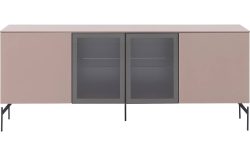 Goossens Excellent Dressoir Fame, 4 deuren staand (2 dichte deuren, 2 midden glasdeuren)