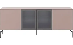 Goossens Excellent Dressoir Fame, 4 deuren staand (2 dichte deuren, 2 midden glasdeuren)