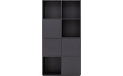 Goossens Wandmeubel Sevilla, 3 deuren 2 laden 4 open vakken, zwart eiken, 106 x 211 x 45 cm, modern design