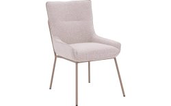 Goossens Excellent Eetkamerstoel Matteo beige stof leuning, elegant chic