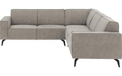 Goossens Hoekbank Hercules grijs, microvezel, 2-zits, modern design