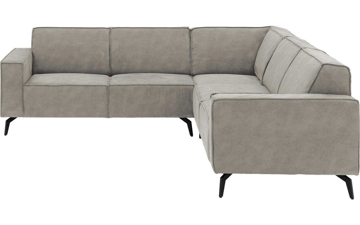 Goossens Hoekbank Hercules grijs, microvezel, 2-zits, modern design