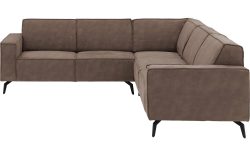 Goossens Hoekbank Hercules bruin, microvezel, 2-zits, modern design