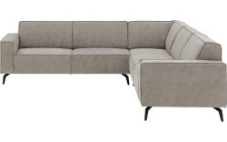 Goossens Hoekbank Hercules grijs, microvezel, 2,5-zits, modern design