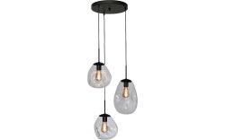 Goossens Hanglamp Lava, Hanglamp met 3 lichtpunten (base ø 35 cm)