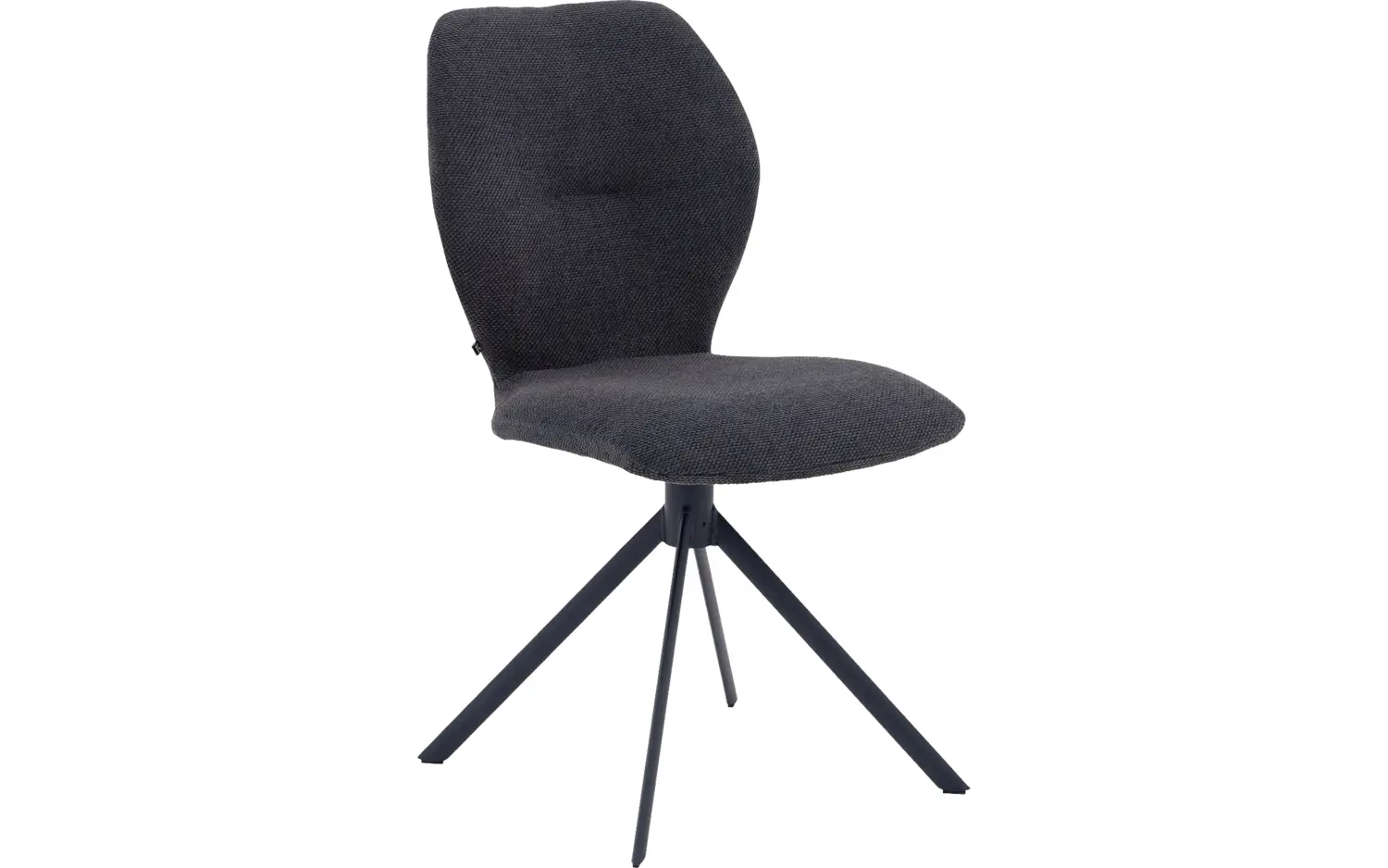 Goossens Eetkamerstoel Hera blauw stof leuning, modern design