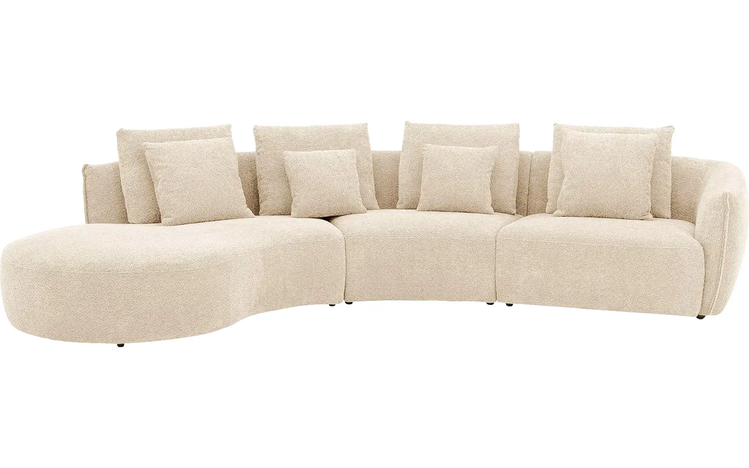 Goossens Bank Fay beige, stof, 1,5-zits, stijlvol landelijk met chaise longue links