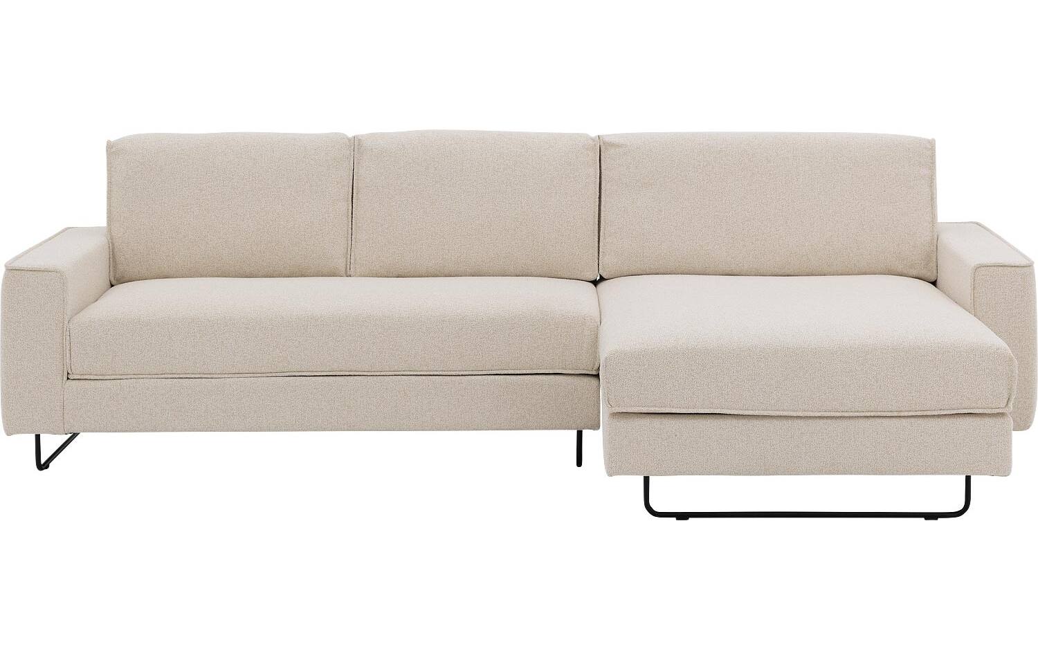 Goossens Bank Jorney beige, stof, 2,5-zits, elegant chic