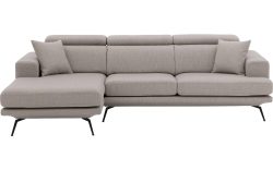 Goossens Hoekbank Viggo grijs, stof, 2,5-zits, modern design