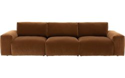 Goossens Bank Amara bruin, stof, 1,5-zits,