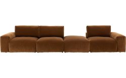 Goossens Bank Amara bruin, stof, 1,5-zits,