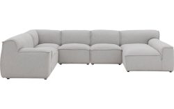 Goossens Excellent Elementenbank Sens bruin, stof, 1,5-zits, urban industrieel