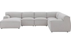 Goossens Excellent Elementenbank Sens bruin, stof, 1,5-zits, urban industrieel