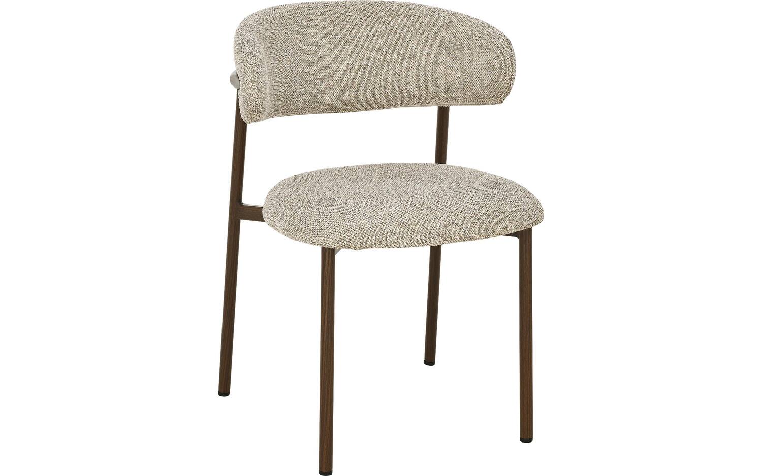 Goossens Basic Stoel Siem beige stof leuning,