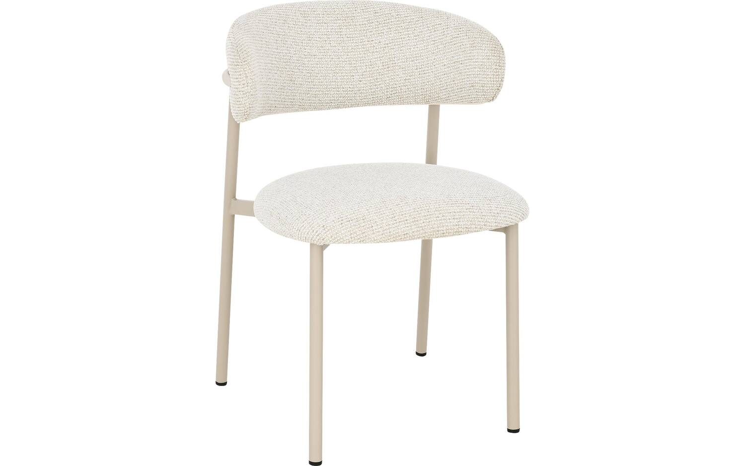 Goossens Basic Stoel Siem beige stof leuning,