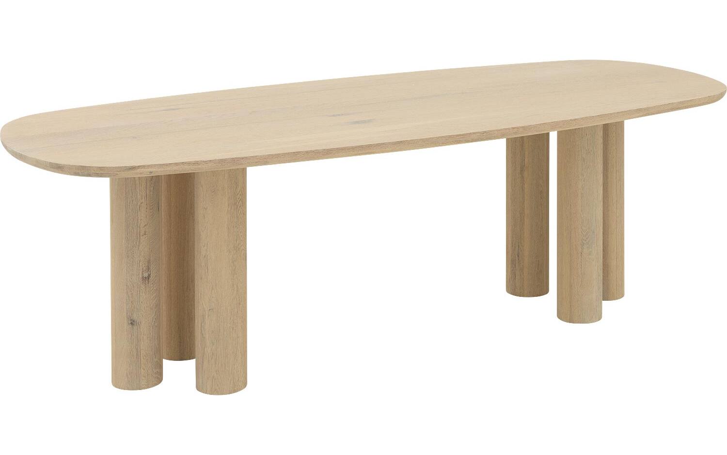 Goossens Eettafel Slim, Semi ovaal 200 x 90 cm