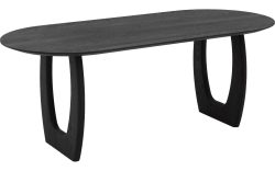 Goossens Eettafel Slim, Semi rond 200 x 90 cm