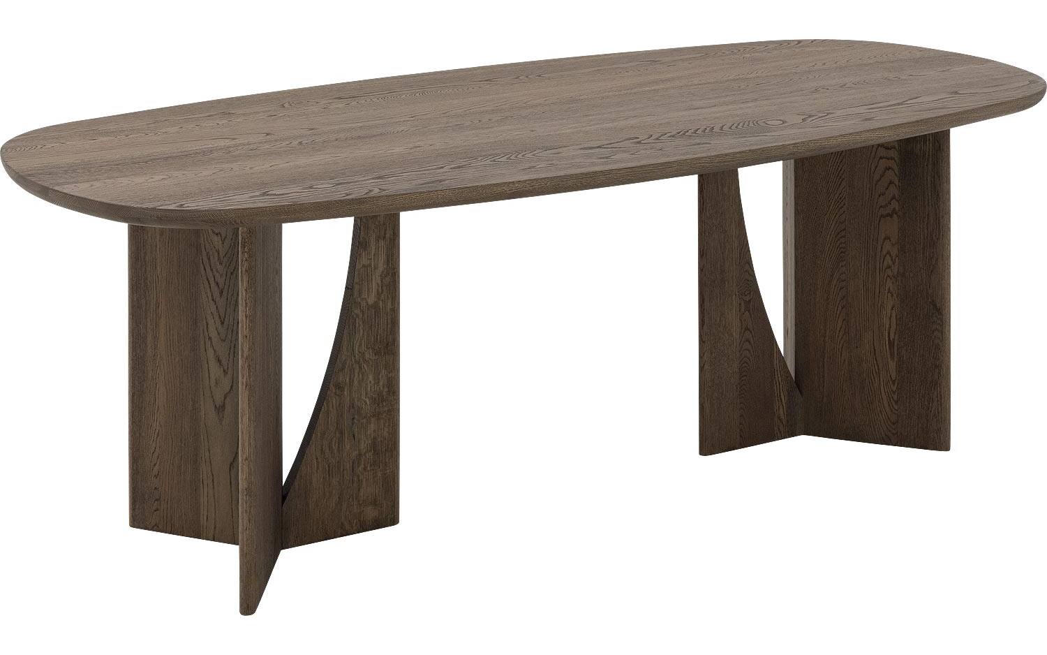 Goossens Eettafel Slim, Semi ovaal 200 x 100 cm