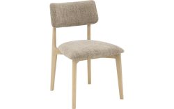 Goossens Stoel Kris met Massief Houten Frame bruin stof leuning, modern design