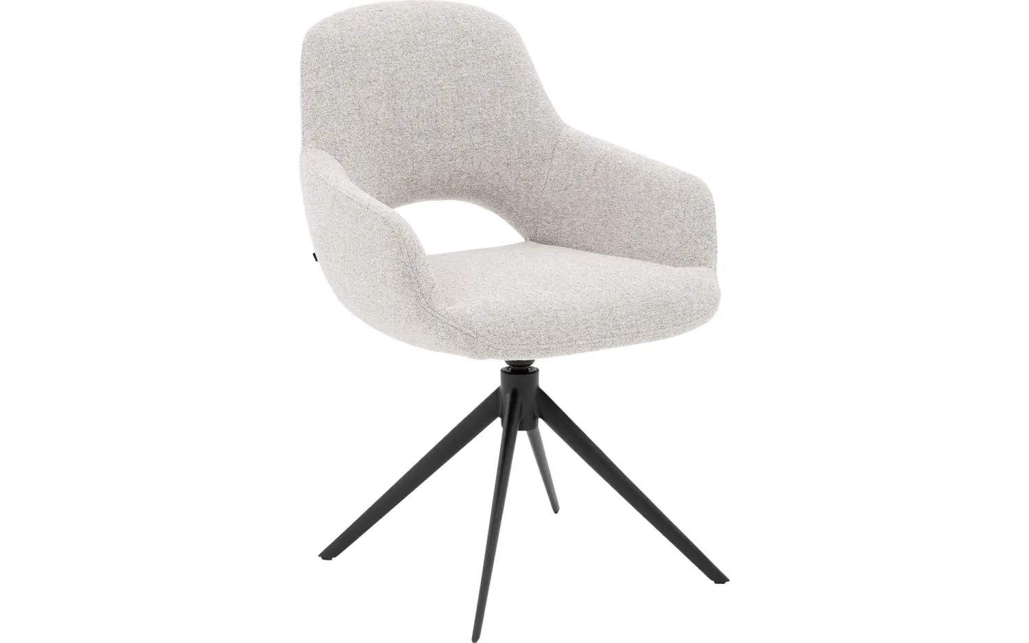 Goossens Stoel Bonna lichtgrijs stof graden draaibaar met returnfunctie met armleuning, modern design