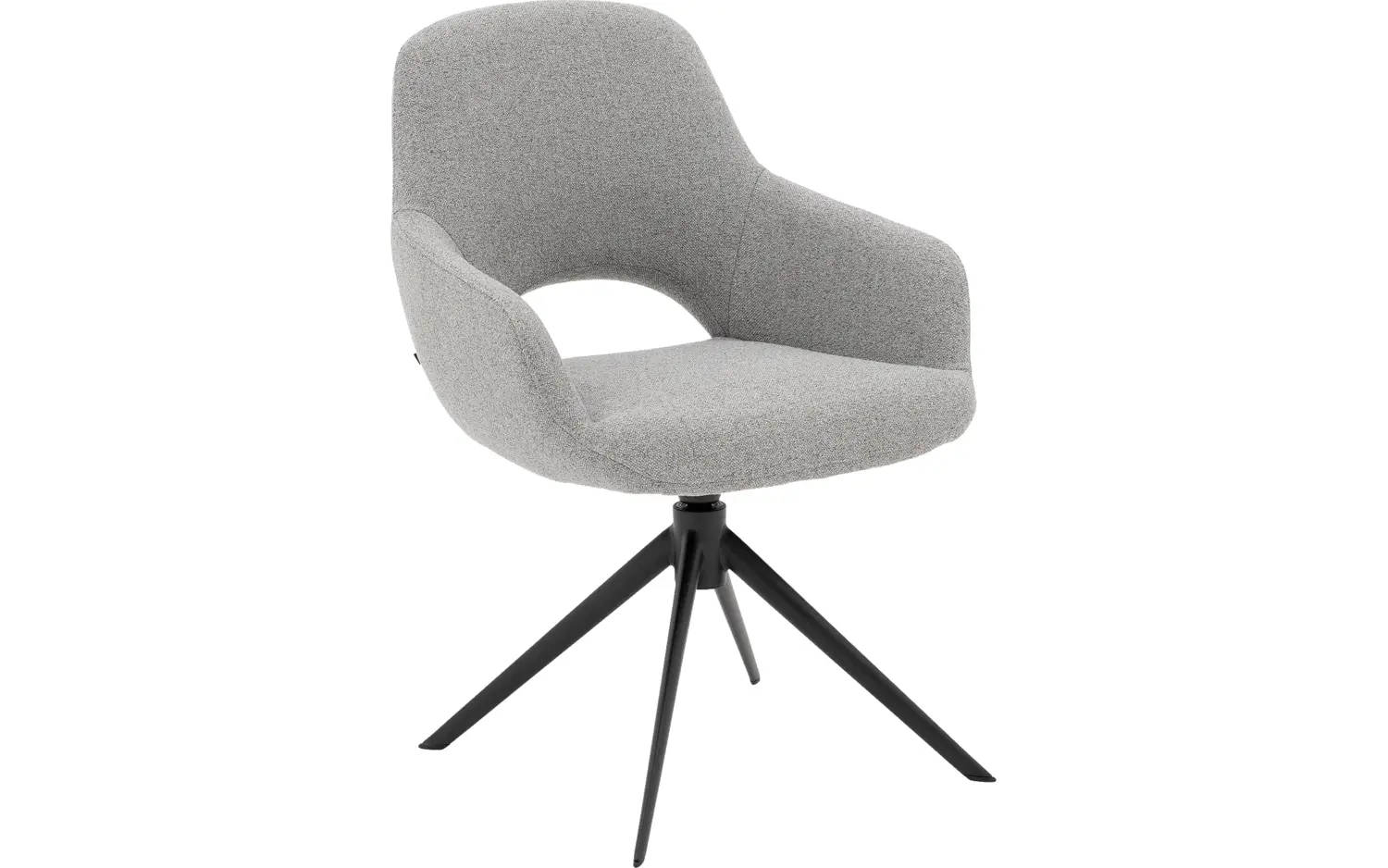 Goossens Stoel Bonna grijs stof graden draaibaar met returnfunctie met armleuning, modern design