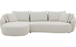 Goossens Bank Ava beige, stof, 3-zits, met chaise longue links
