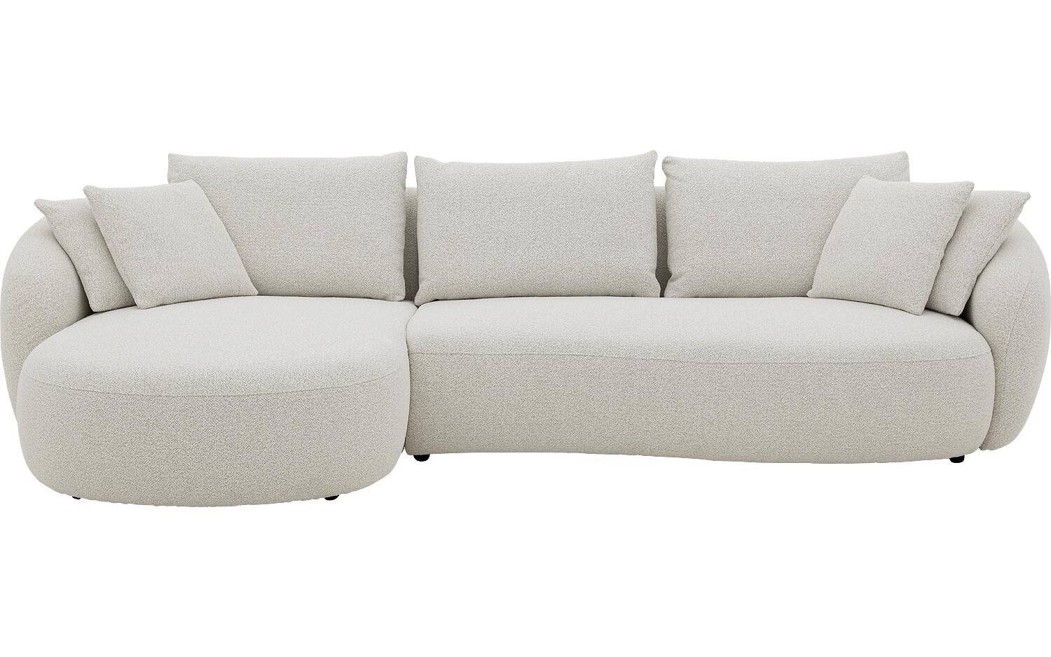 Goossens Bank Ava beige, stof, 3-zits, met chaise longue links