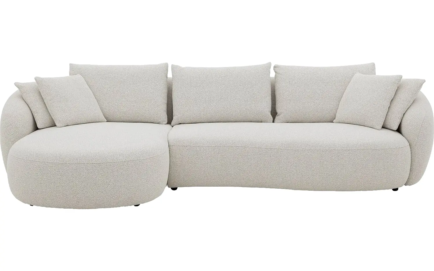 Goossens Bank Ava beige, stof, 3-zits, met chaise longue links