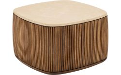 Goossens Salontafel Nova vierkant, mortex beige, stijlvol landelijk, 60 x 35 x 60 cm
