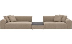 Goossens Bank Lago bruin, stof, 3-zits,