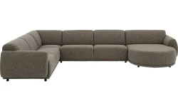 Goossens Bank Benk groen, stof, 2,5-zits, met chaise longue rechts