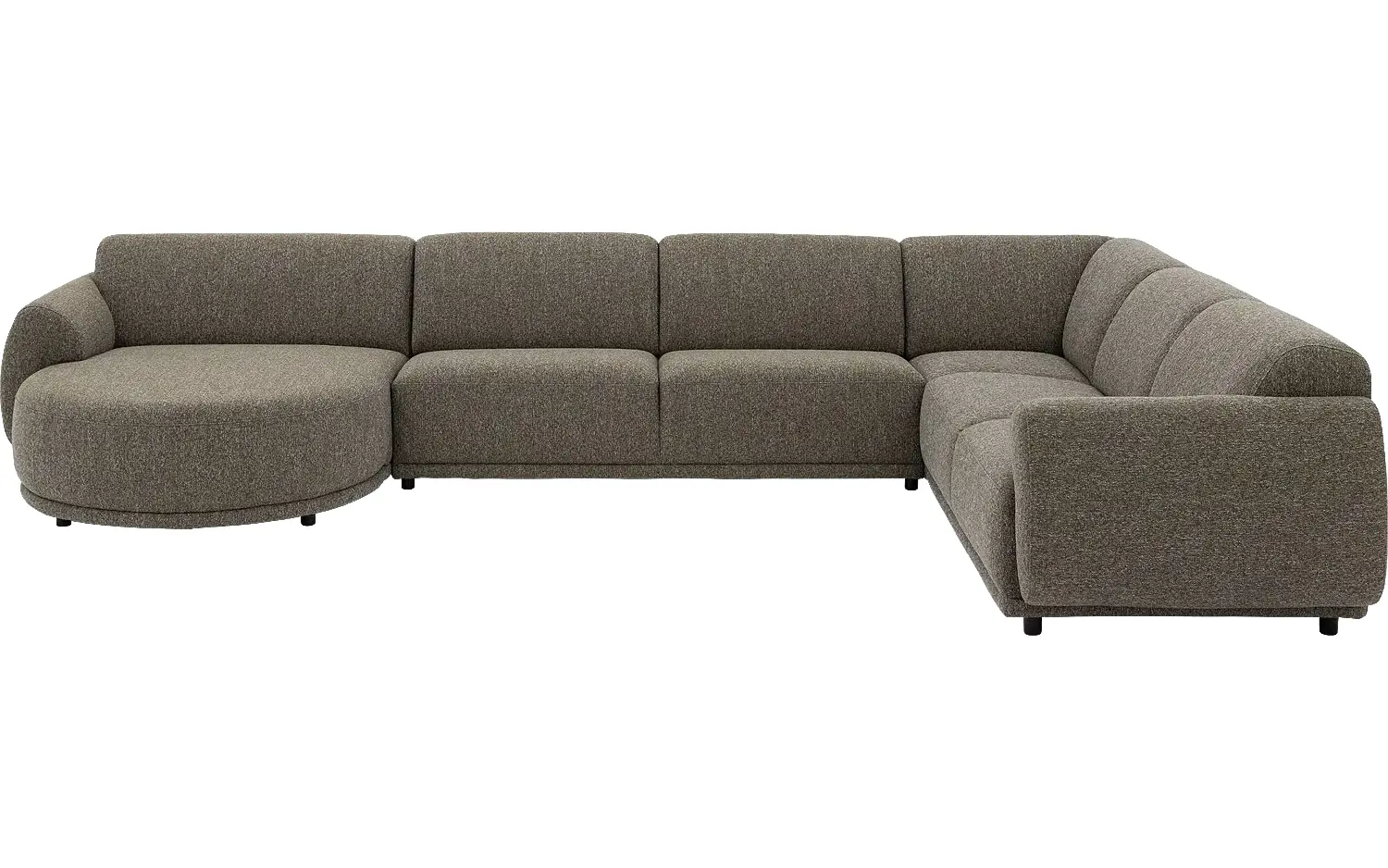 Goossens Bank Benk groen, stof, 2,5-zits, met chaise longue links