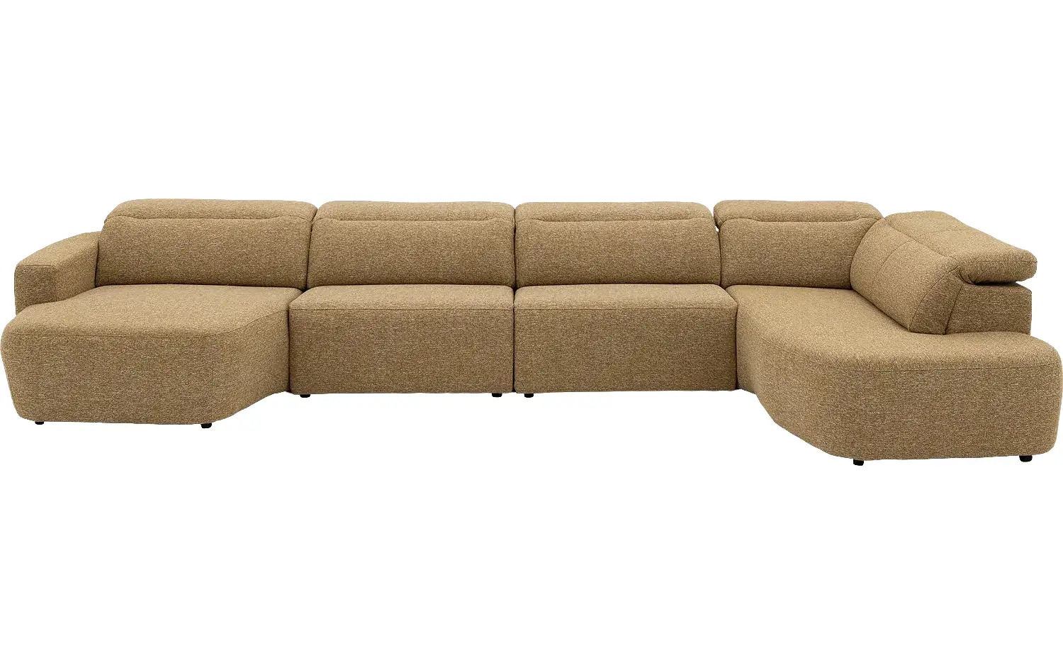 Goossens Bank Comoda geel, stof, 1,5-zits, met ligelement rechts met chaise longue links