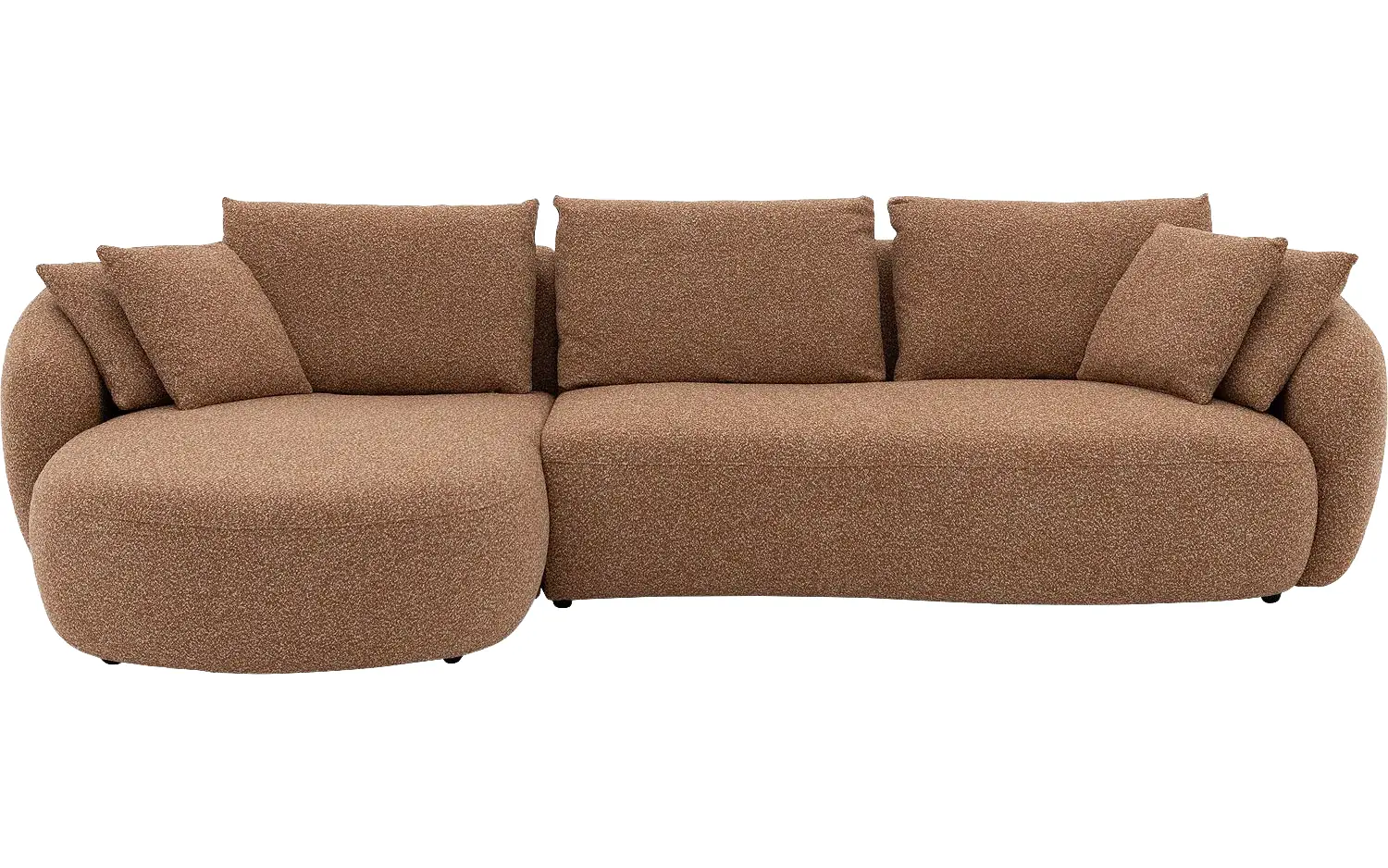 Goossens Bank Ava rood, stof, 3-zits, met chaise longue links