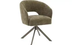 Goossens Excellent Stoel Ilse groen stof graden draaibaar met autoreturn met armleuning, elegant chic